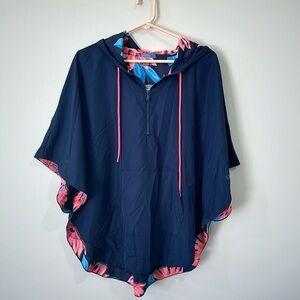 Hooded poncho lightweight cute coat/pullover